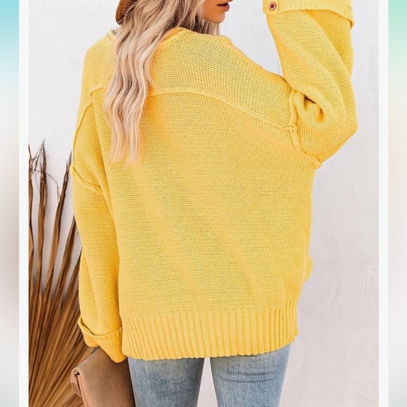 NWOT yellow bell sleeve sweater - Picture 2 of 6